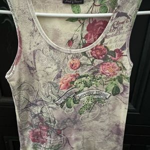 Women’s super cute Victorian looking top multi colors flower designs,Size M/L